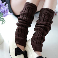 Chunky Knit Leg Warmers for Women, Twisted Cable Pattern Boot Cuffs, Korean Style Winter Foot Covers