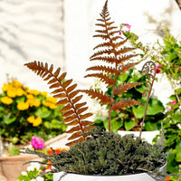 Rustic Metal Fern Garden Stake Outdoor Yard Decor