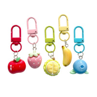 Realistic Fruit Keychain Bag Charm - Durian, Blueberry, Strawberry, Banana, Apple