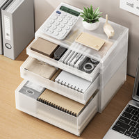 Japanese Style Stackable Desktop Storage Box with Drawers for A4 Documents and Sundries