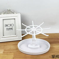 Rotating Jewelry Organizer Stand for Earrings, Necklaces, Bracelets, and Hair Ties