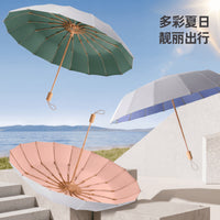 UV Protection Folding Sun Umbrella for Women, Dual-Use for Sunny and Rainy Days