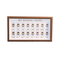 Kids School Years Growth Record Photo Frame Display for 1-inch ID Photos, Baby Campus Commemorative Picture Frame