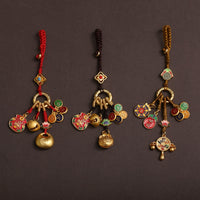 Chinese Style Lucky Charm Keychain Hand-Woven Fortune Bag Car Key Pendant