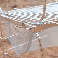 Multifunctional Stainless Steel BBQ Grill with Adjustable Height for Camping and Outdoor Bonfires