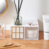 Stackable Clear Plastic Desk Organizer with Drawers for Stationery, Cosmetics, and Small Items