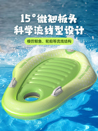 Kids' Inflatable Surfboard Swimming Ring with Handles, Thickened PVC Floating Toy for Pool and Water Play