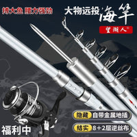 Super Hard Sea Rod Long Cast Fishing Rod Set with Reel and Accessories