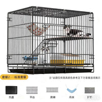 Large Indoor Cat Cage with Integrated Litter Box and Free Space