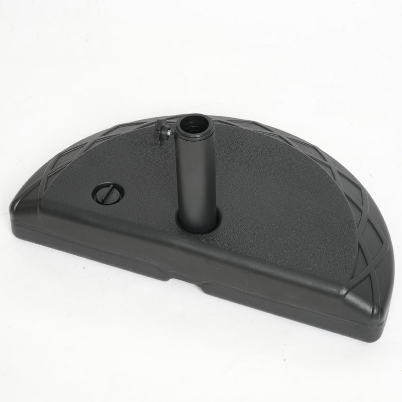 Half-Round Water-Fillable Plastic Umbrella Base for Wall-Side Garden Rain Protection