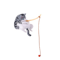 Miniature Fishing Cat Aquarium Ornament for Fish Tank Decoration and Desktop Decor