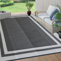 Reversible Diamond Pattern Outdoor Patio Rug, Portable Plastic PP Woven Mat for Camping, Picnics, and Patios