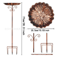 Vintage American Style Cast Iron Bird Feeder & Water Bath for Garden Decoration