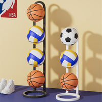 Foldable Sports Ball Storage Rack for Basketball, Football, Volleyball - 5-Tier Organizer for Home Gym Equipment