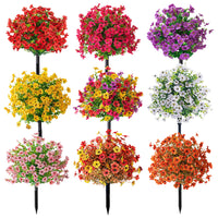Artificial Violet Ground Plug Flowers for Outdoor Garden & Balcony Decor