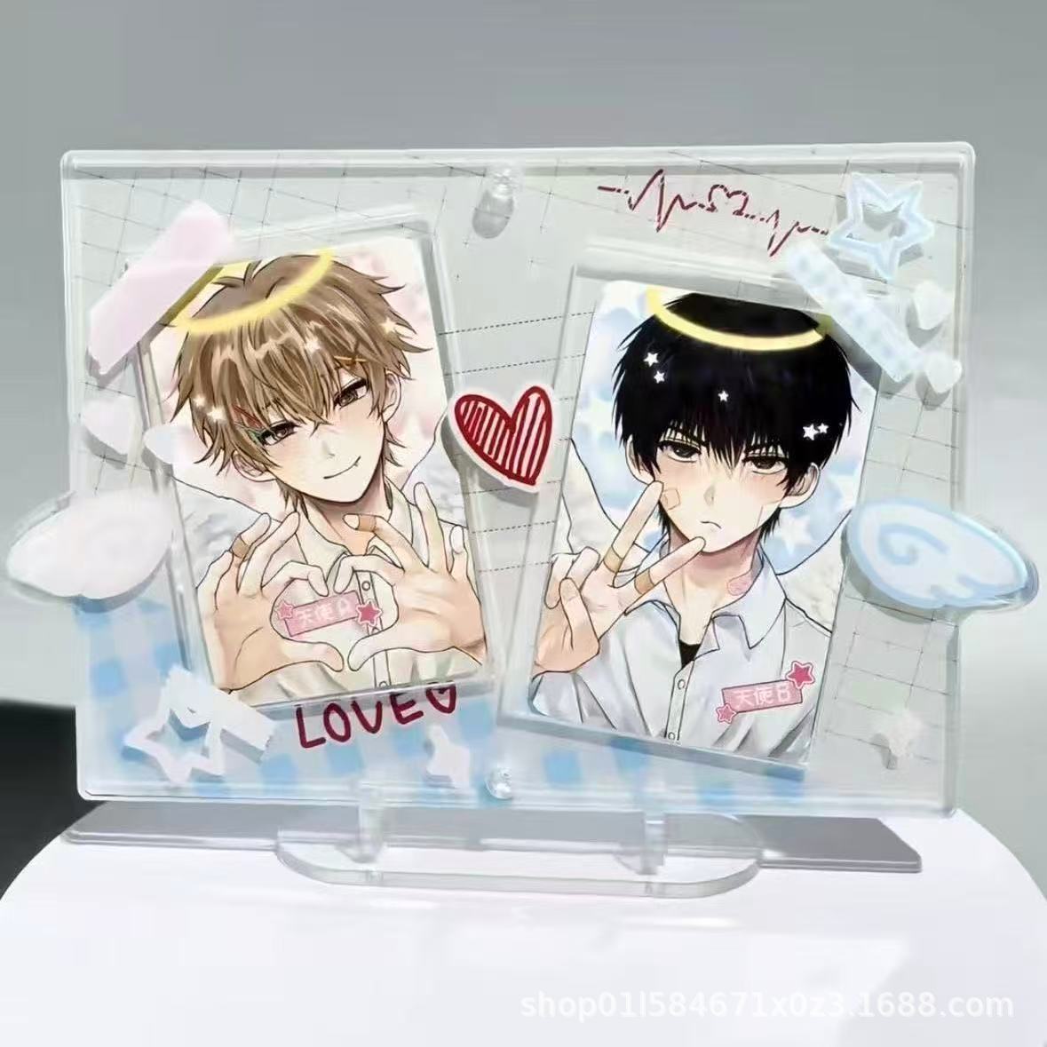 Heartbeat Record Acrylic Photocard Holder for 3-inch K-Pop Photocards, Aesthetic Display Stand