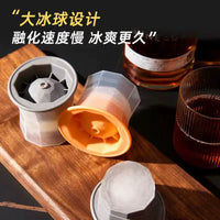 Large Sphere Ice Mold for Whiskey and Cocktails, Reusable Ice Ball Maker