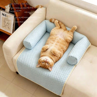 Pet Cooling Sofa Bed for Cats and Dogs, Breathable Summer Mat