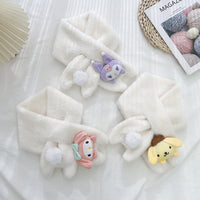 Plush Winter Scarf for Women - Solid Color Warm Neck Warmer with Cross-Over Design