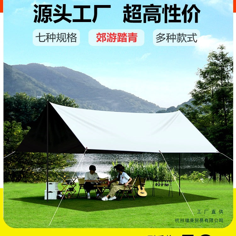 Outdoor Black Glue Tarp Tent Sunshade Canopy for Camping and Picnics