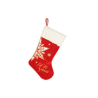 Christmas Stocking Embroidered Gold Stamping Candy Gift Bag Fireplace Hanging Decoration