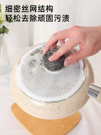Kitchen Cleaning Brush Set with Stainless Steel Pot Scrubber and Scouring Pads