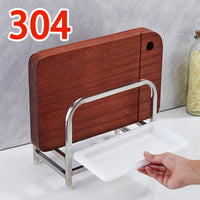 Thickened 304 Stainless Steel Cutting Board Holder with Lid Storage for Kitchen Countertop, No Installation Required