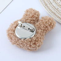 Cartoon Plush Animal Brooch Pin for Clothing Bags Kids Backpacks