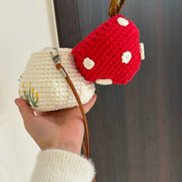 DIY Crochet Mushroom House Bag Kit for Beginners - Hand-Knitted Crossbody Purse