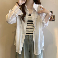 Women's Lightweight Sun Protection Shirt, Loose Fit Chiffon Cover-Up Jacket