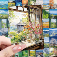 120 Sheets Aesthetic Landscape Oil Painting Stickers for Journal and Decor