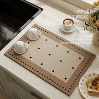 American Retro Diatomaceous Earth Kitchen Countertop Drying Mat for Bar Sink Coffee Machine