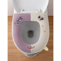 Toilet Seat Cover with Zipper, Thickened, PU Waterproof Backing, All Seasons, Year of the Horse Design