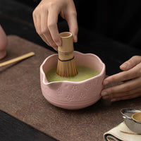 Sakura Matcha Tea Ceremony Set with Ceramic Bowl and Bamboo Whisk, 8-Piece Kit