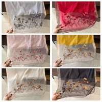 Embroidered Blended Scarf for Women - Korean Style Thin Warm Shawl