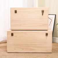 Thickened Solid Wood Storage Bench with Seating, Rectangular Vintage Large Wooden Storage Box for Home