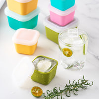 Silicone Baby Food Storage Container with Lid, 80ml/180ml Passion Fruit Shaped Ice Cube Tray, Freezer Safe