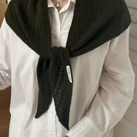 Cashmere Blend Knit Triangle Scarf Shawl for Autumn/Winter