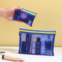 Transparent Nylon Mesh Travel Pouch, Portable Multi-functional Storage Bag for Toiletries and Small Items