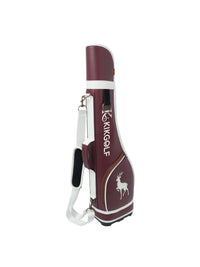 KIKGOLF Unisex PU Leather Golf Club Carry Bag with Deer Head Design, Lightweight Travel Sling Bag