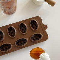 Muni Coffee Bean Silicone Ice Cube Tray Mold for Home Use, Quick Freeze Ice Maker, Creative Food-Grade Ice Block