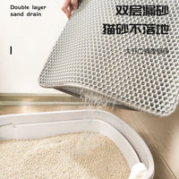 Cat Litter Mat Double Layer EVA Trapping Pad Foldable Spill-Proof