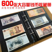 Currency Collection Album for Banknotes and Coins, 240-Pocket Banknote Holder with Optional 150-Coin Capacity