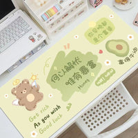 Cartoon Bear Large Desk Mat for Office and Gaming, Cute Keyboard and Mouse Pad, Desktop Protector for Girls