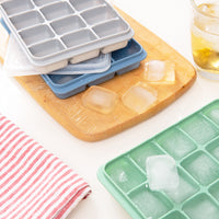 Korean Style 15-Grid Square Silicone Ice Cube Tray with Lid - Creative Ice Box for Summer Drinks