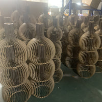 Japanese Retro Wooden Birdcage Pendant Light for Dining Rooms and Restaurants