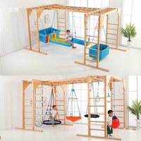 Indoor Sensory Training Swing for Kids - Ceiling Mounted Rotating Hammock for Early Education