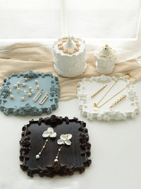 Baroque Jewelry Display Tray for Earrings, Bracelets, and Necklaces - European Style Decorative Organizer for Photoshoots