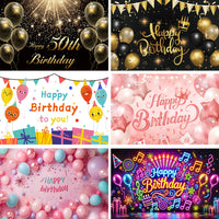 Customizable Birthday Party Backdrop Banner Polyester Photography Prop
