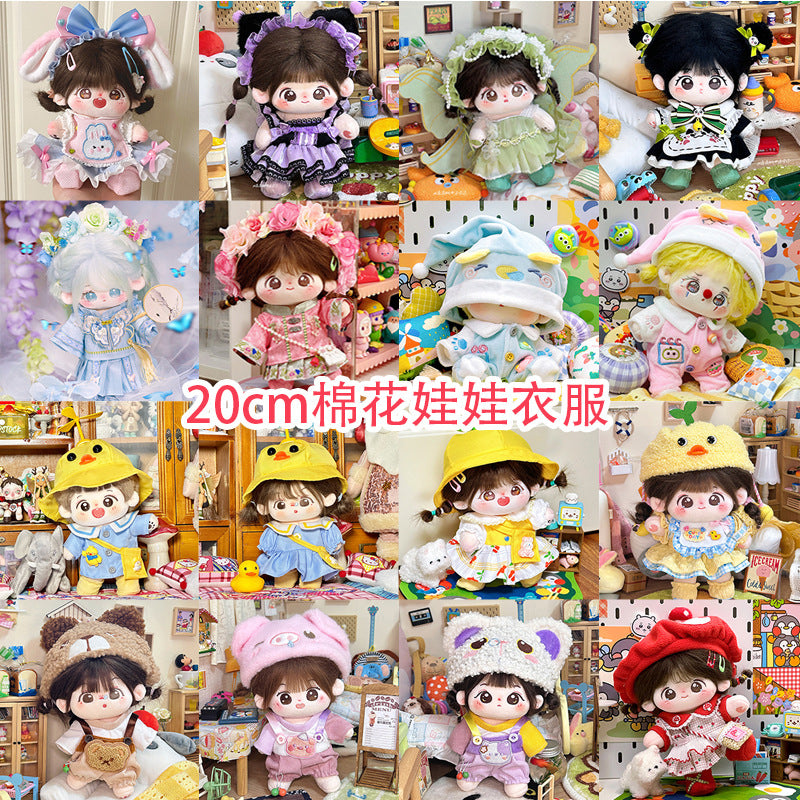 20cm Cotton Doll Clothes Cute Jumpsuit Outfit for Idol Plushies